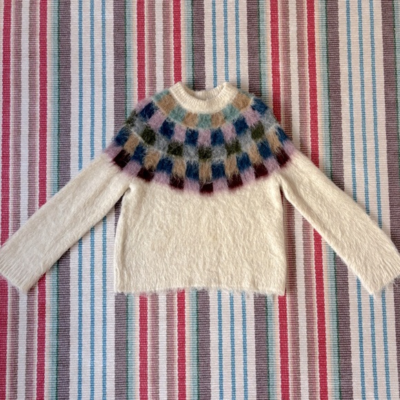 Madewell Sweaters - Madewell Brushed Checkerboard Fair Isle Oversized Sweater